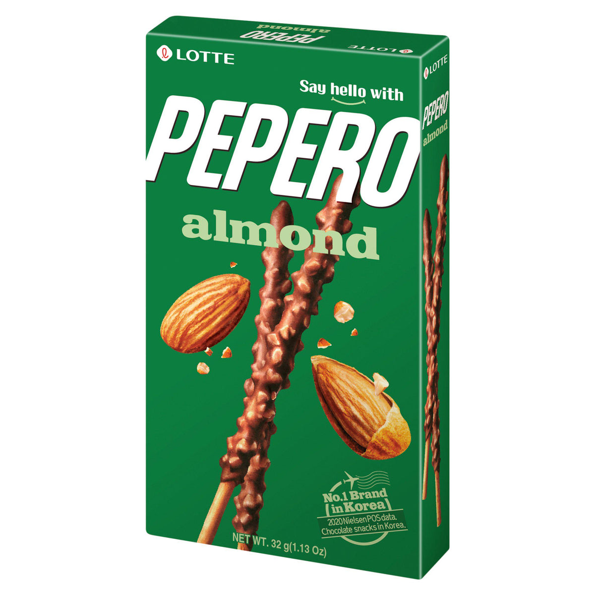Lotte Pepero Almond Chocolate Covered Biscuits Stick 32G