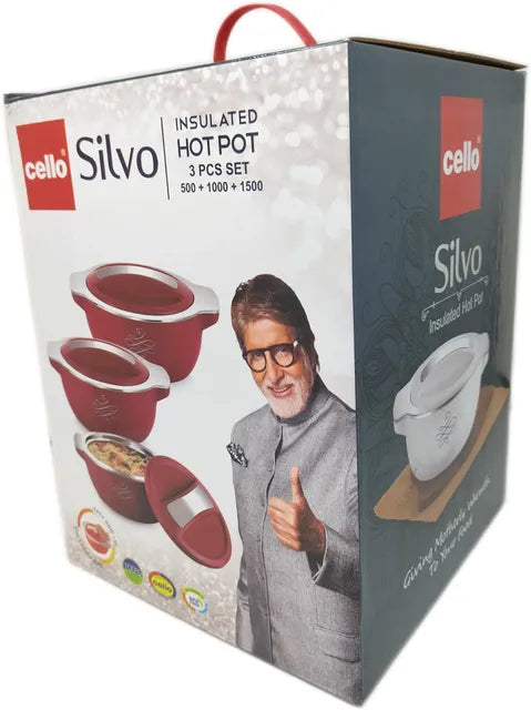 Cello Insulated Hot Pot Wow 3pcs Set 500.1000.1500