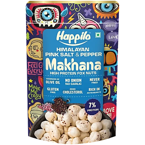 Happilo Makhana Himalayan Pink Salt & Pepper 55Gm