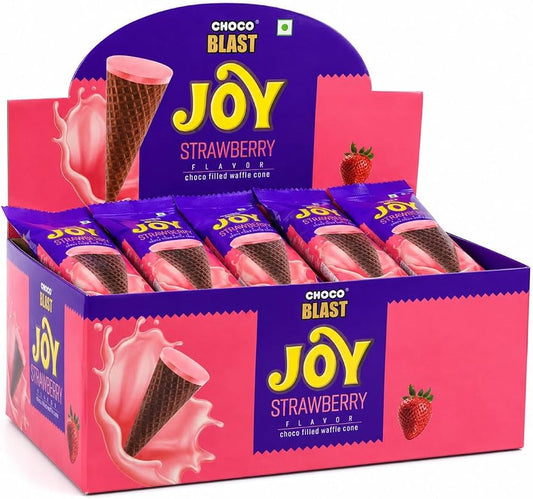Chocoblast Joy Strawberry Cone Shape Waffers 9G