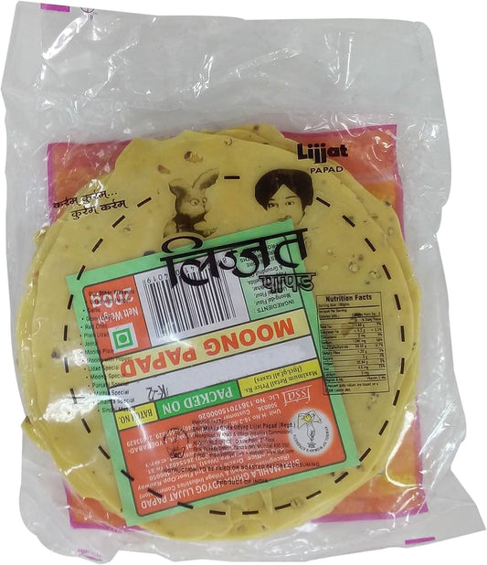 Lijjat Moong Papad 5′ / 7′ 200G