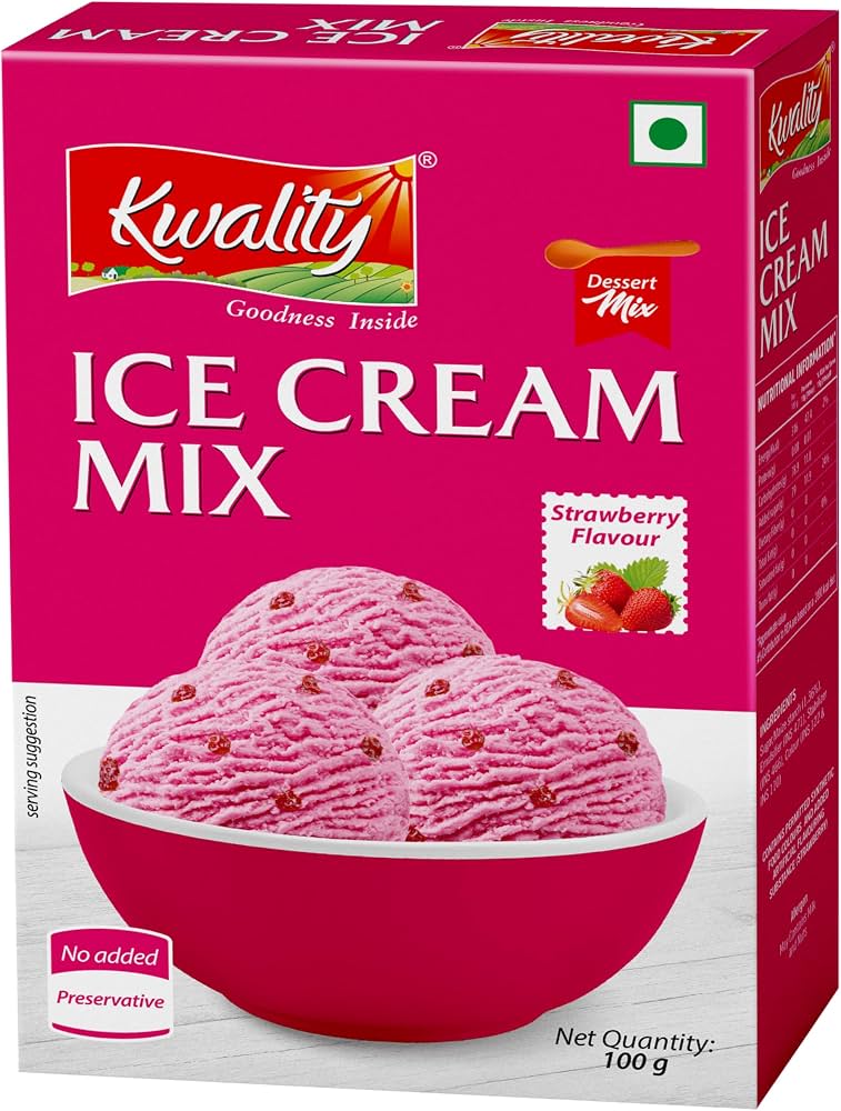 Kwality Strawberry Flavour Ice Cream Mix 100G