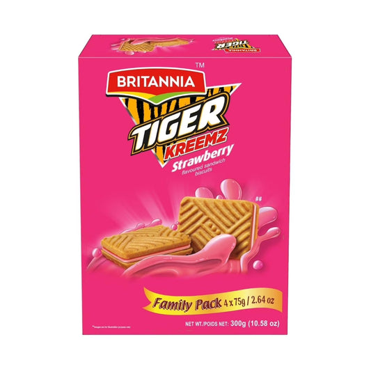Britannia Tiger Kreemz Strawberry 4X 75G – 300G