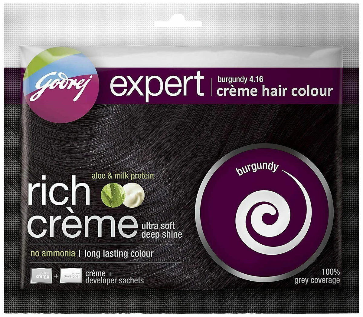 Godrej Expert Rich Creme Burgundy 4.16 Hair Colour 20G + 20Ml