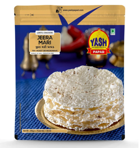 Yash Jeera Mari Papad 200Gm