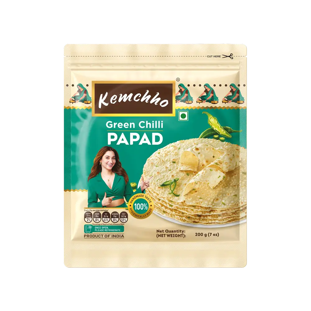 Kemchho Green Chilli Papad 200Gm