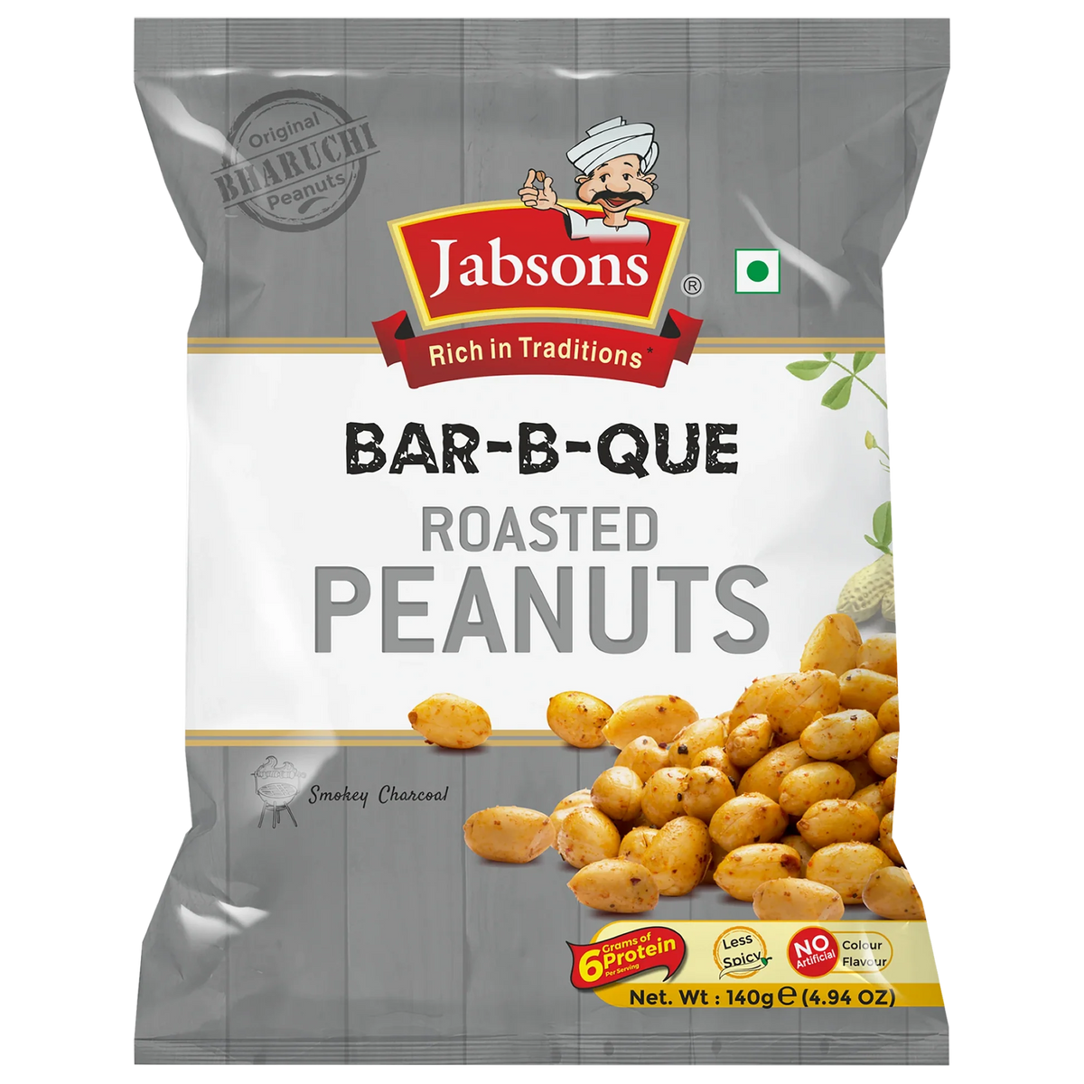 Jabsons Bbq Roasted Peanuts 140Gm