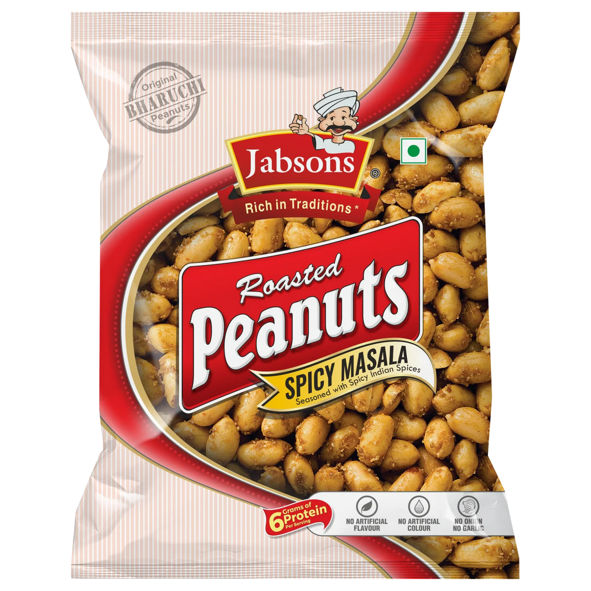 Jabsons Roasted Peanuts Spicy Masala 140Gm