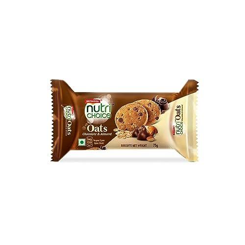Britannia Nutri Choice Oats Chocolate & Almond Cookies 75Gm