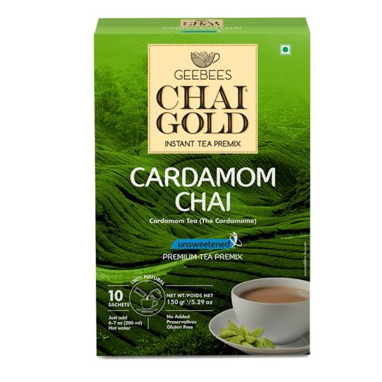 Geebees Cardamom Chai Unsweetened 140G