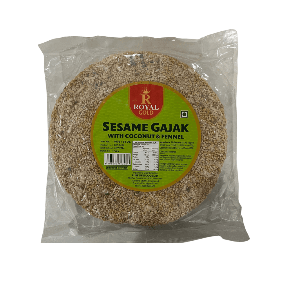 Royal Gold Sesame Gajak With Coconut & Fennel 400G